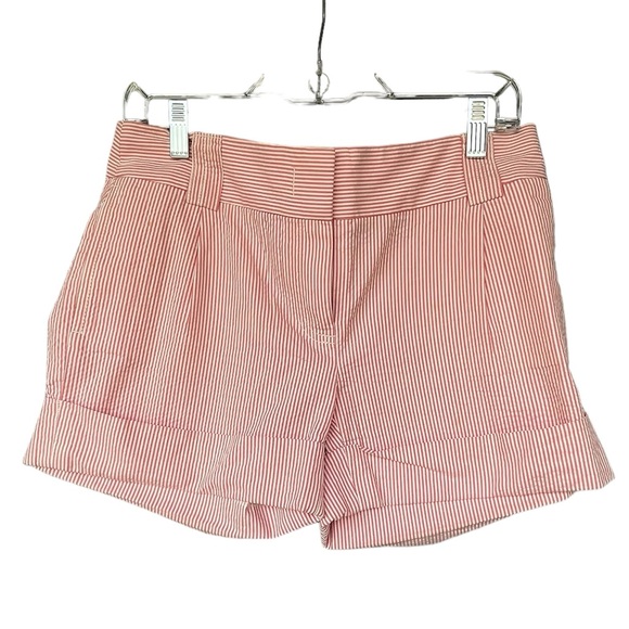 J Crew Salmon pink coral striped sear sucker shorts - Picture 1 of 8